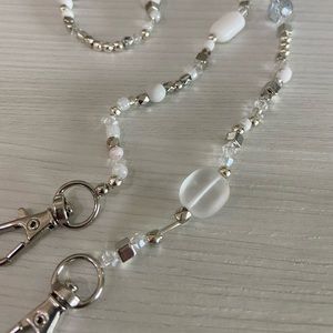 Silver and clear glass mask chain